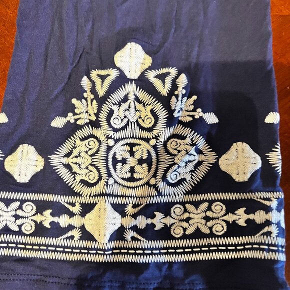 Heimish U.S.A. Womens Wide-Leg Pants W/ White Embroidered Blue size S - Picture 7 of 7